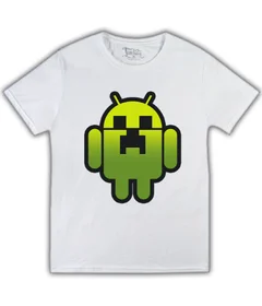 Прикольные футболки: minecraft - android на белой